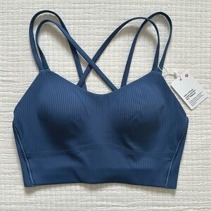 NWT Lululemon Like a Cloud Ribbed Longline Bra - Blue - Size 6
